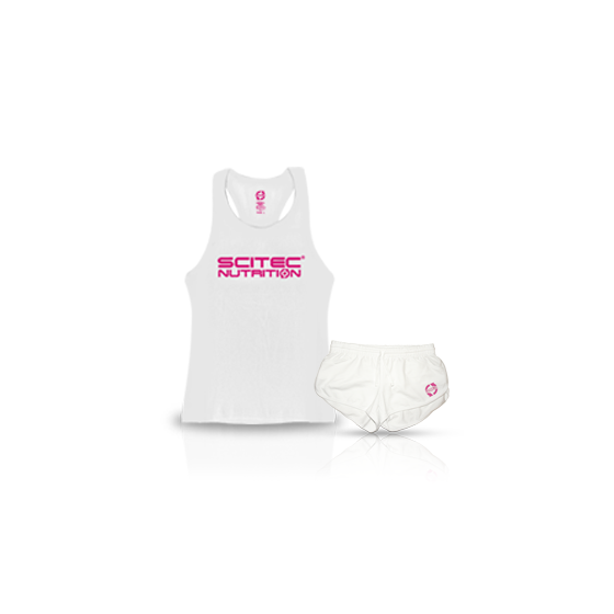 ENSEMBLE DEBARDEUR RACERBACK / SN SHORT WHITE - Scitec