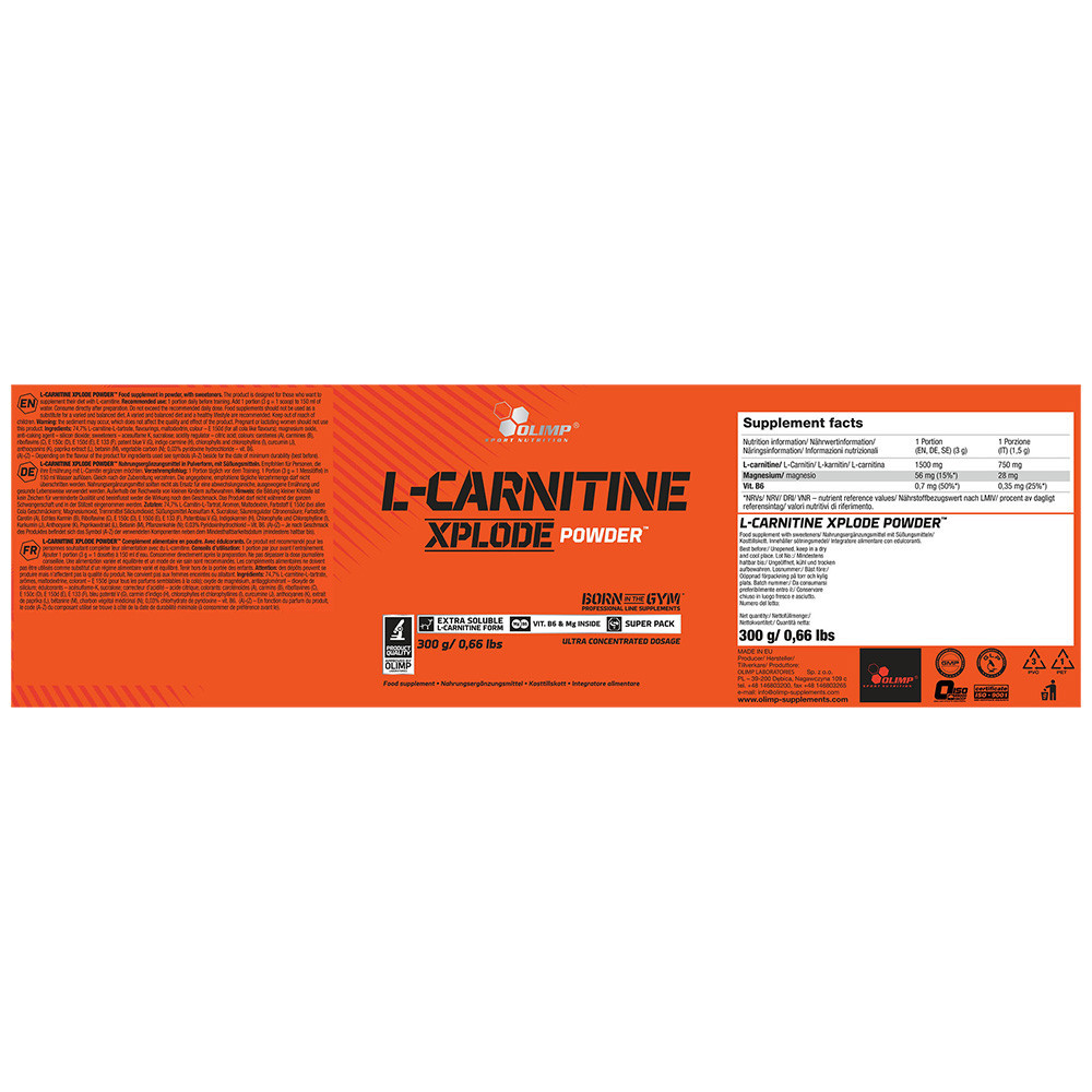olimp l carnitine xplode What is in Lipo-C? main image 0