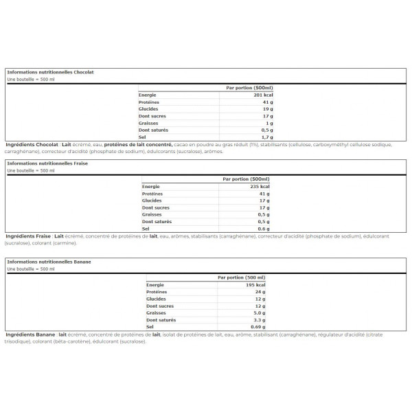 Select high protein milkshake (500ml) Boissons protéinées USN