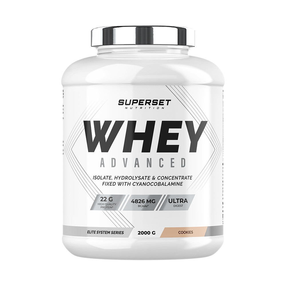 100% WHEY PROTEINE ADVANCED (2kg)   Whey prot&eacute;ine   Cookies   Superset Nutrition 