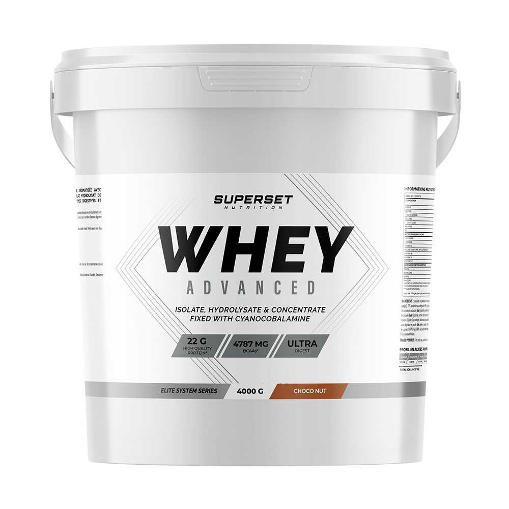 Whey prot&eacute;ine - Superset Nutrition - 100% WHEY PROTEINE ADVANCED (4KG) - Saveur Nutella