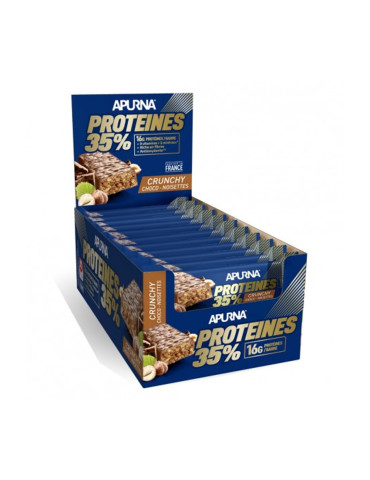 Barre proteines 35% crunchy (20x45g) Apurna Nutrition