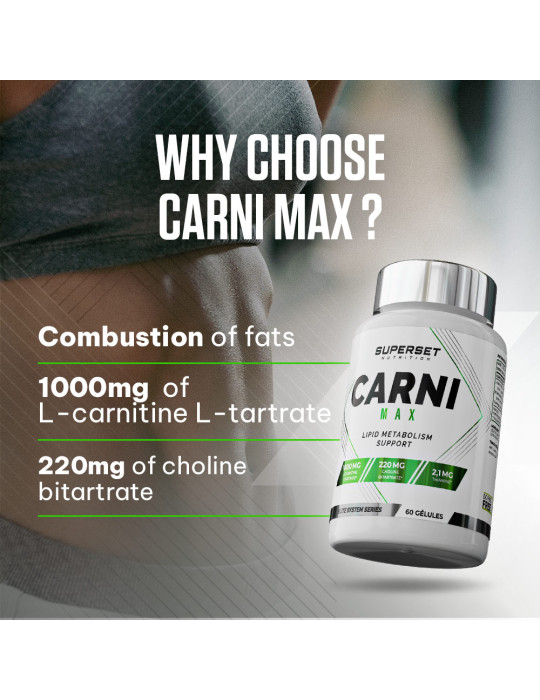 CARNI MAX Superset Nutrition 60 caps Fat Burner Carnitine