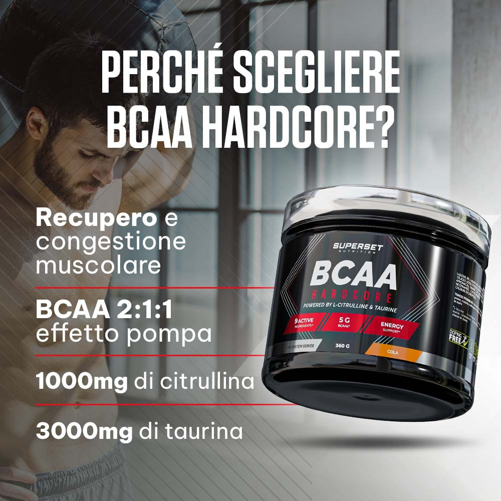 BCAA HARDCORE (360g) - BCAA e aminoacidi - Superset Nutrition