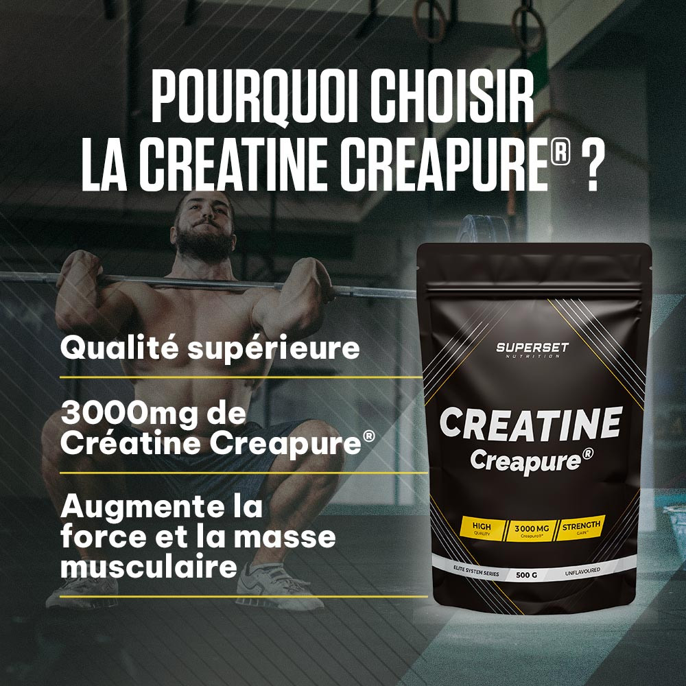 Créatine Monohydrate 100% Pure Creapure® - Pour Prise De Masse Musculaire - Nutrimuscle