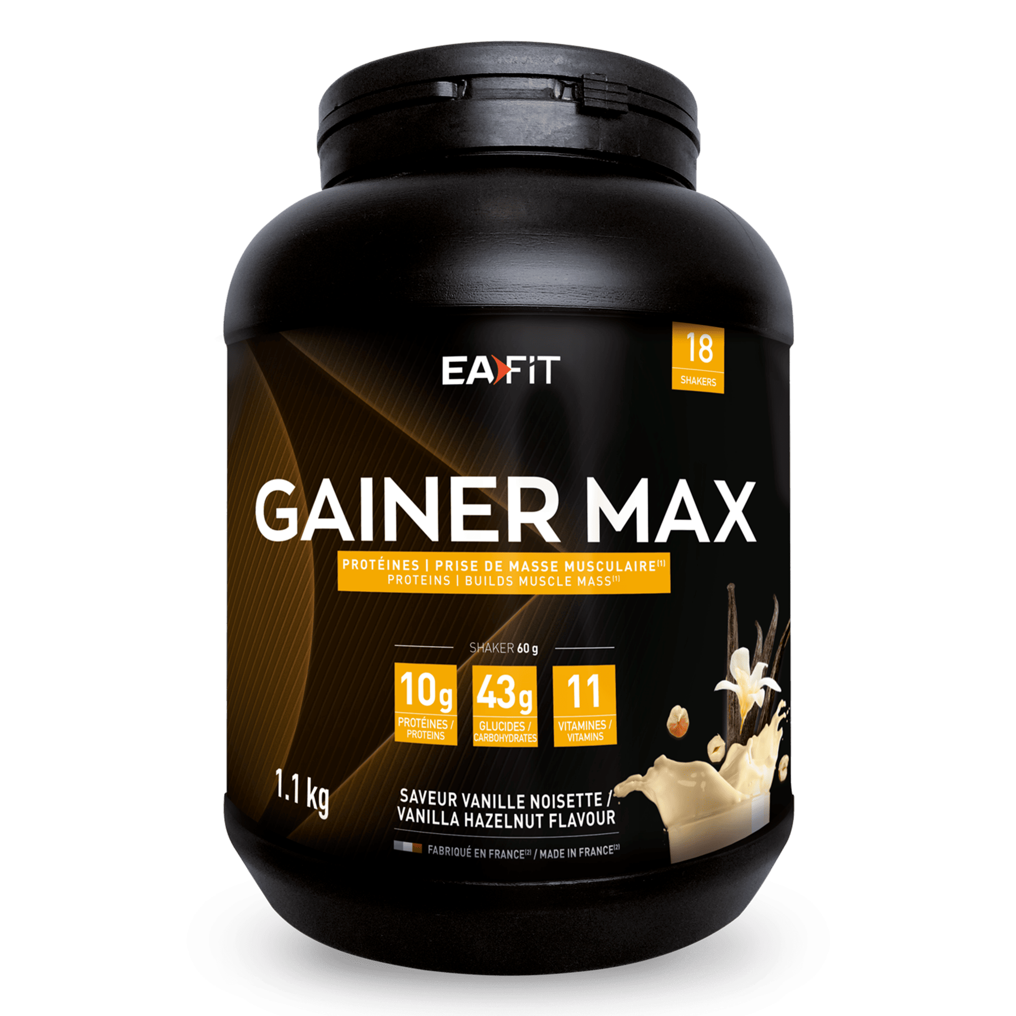 Ea Fit Gainer Max Vanille Noisette 1,1Kg - Image 3