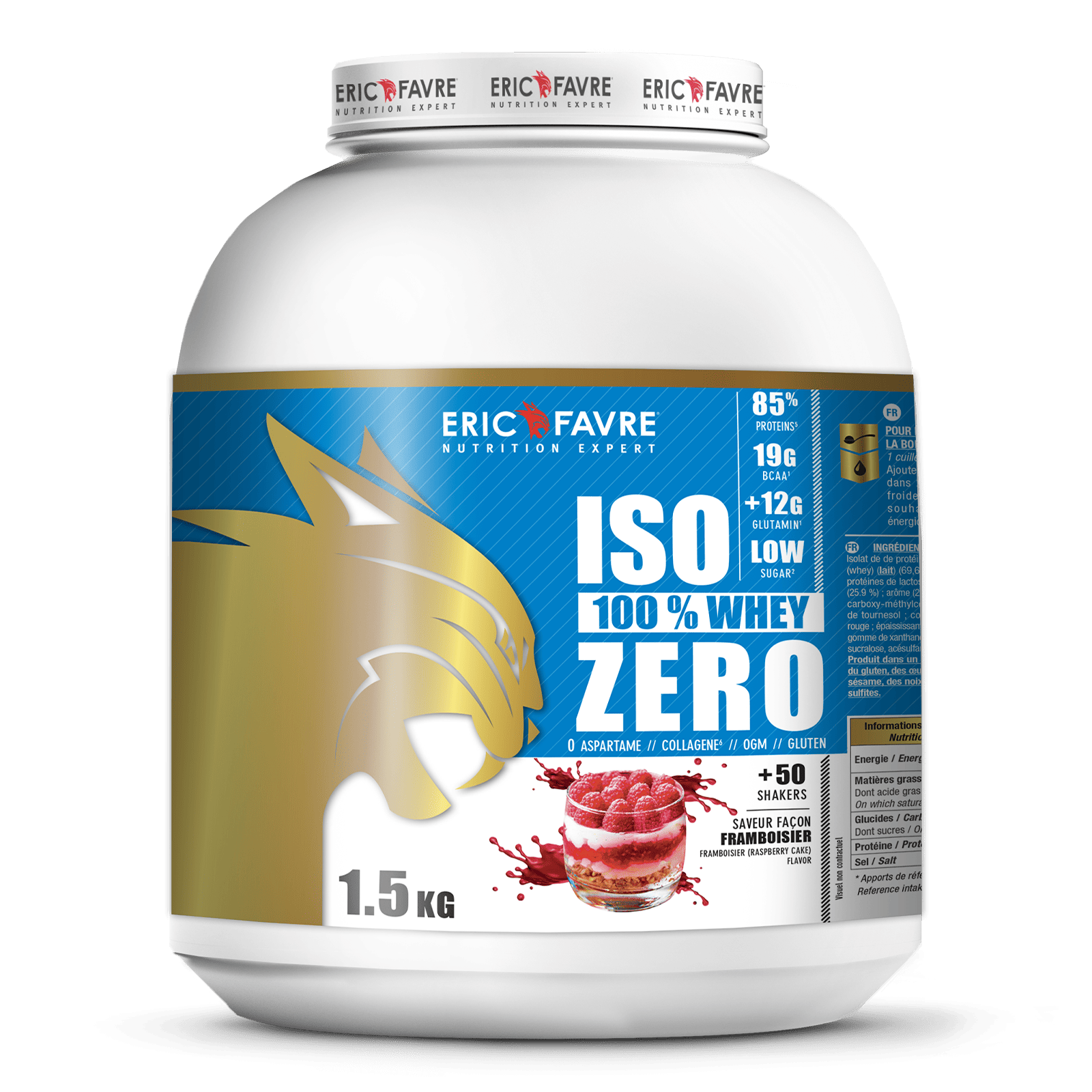 Eric Favre Iso Zero 100% Whey Protéine Saveur Framboisier Poudre 1500 G Enfants - Image 3