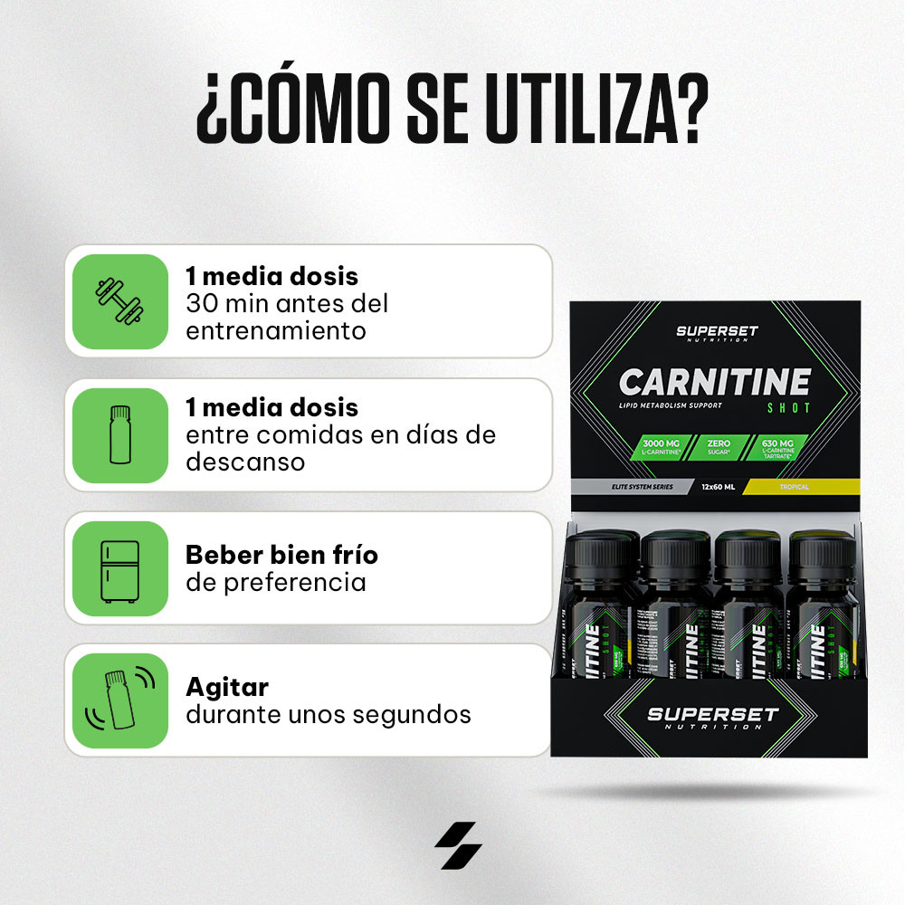 CARNITINE SHOT (12X60ML) - Ayudas para adelgazar