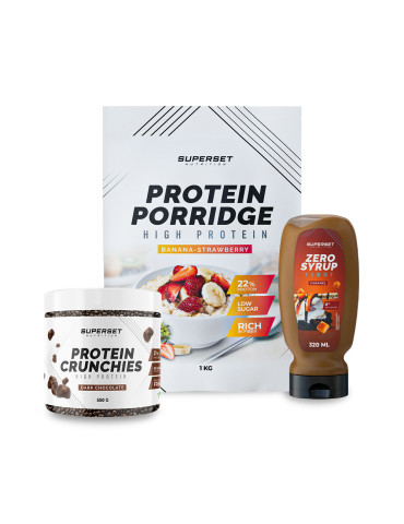 PACK PETIT-DÉJ – porridge + protein crunchies + zero syrup