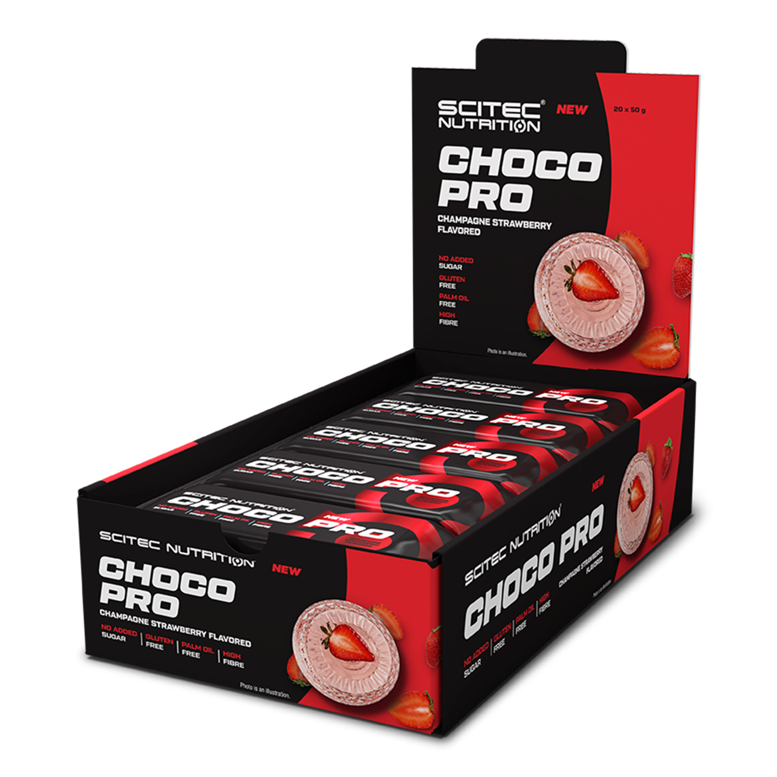 Blanc Scitec Nutrition Choco Pro Strawberry White Chocolate 50G - Image 2