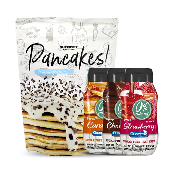 PANCAKES PROTEINES (750g) + ZERO CALORIES SIROP (330ml))