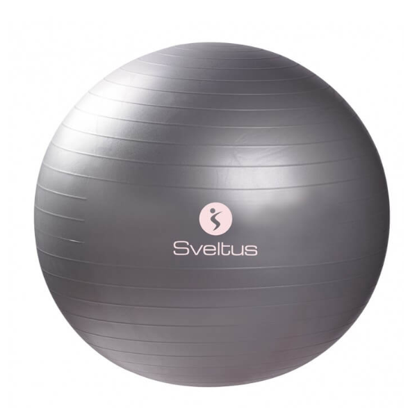 Gymball gris 65 cm et pompe à main - Sveltus