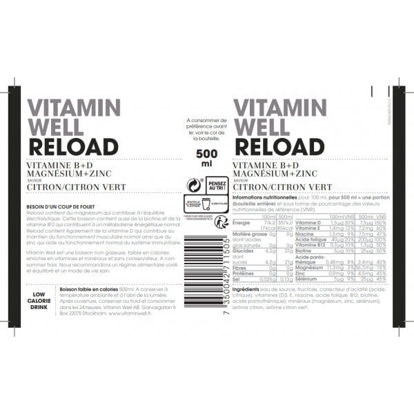 Pack de vitamin well reload (12X500ml) - Vitamin Well
